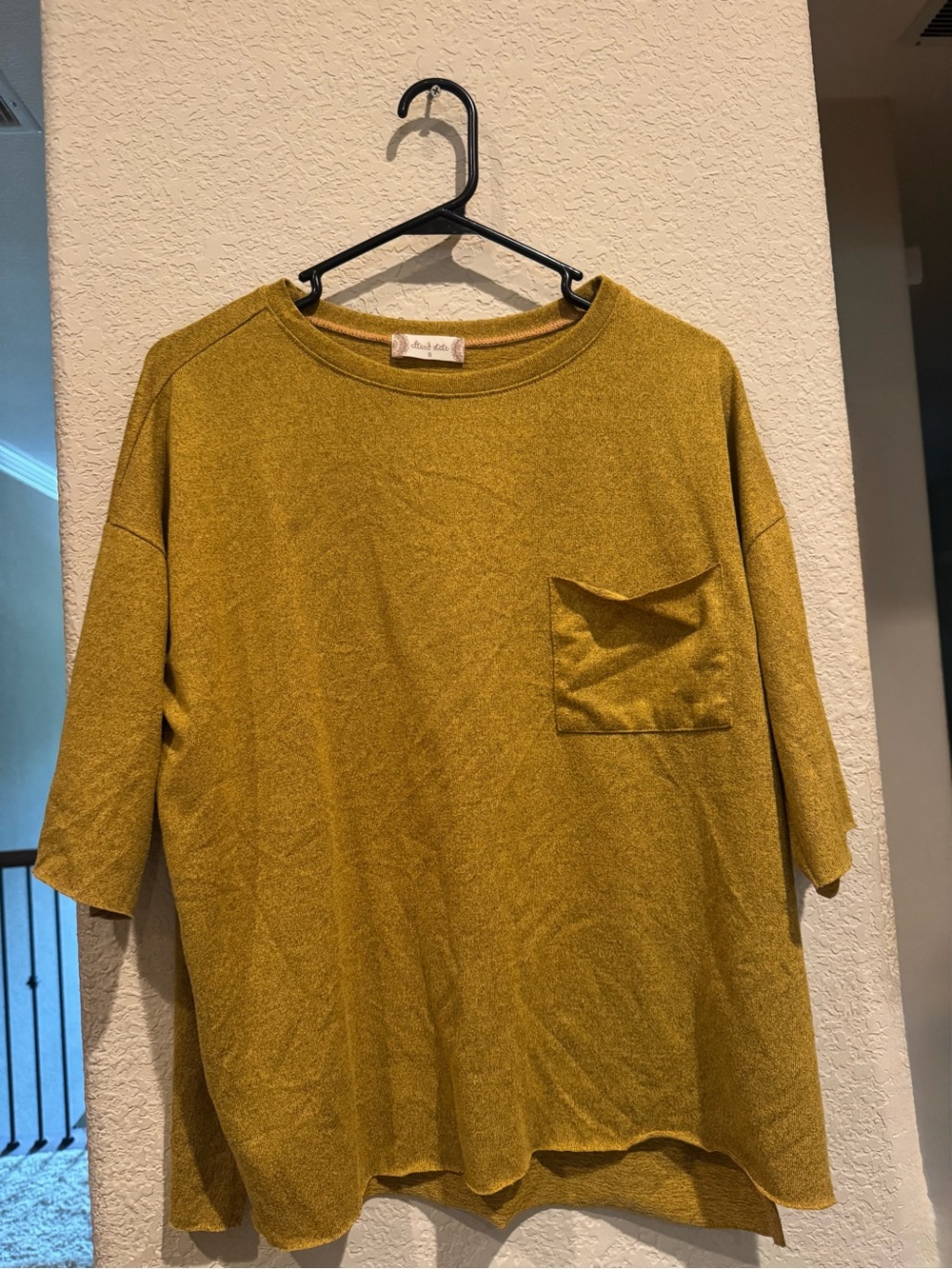 Altar'd State Oversized Tee in Mustard Yellow